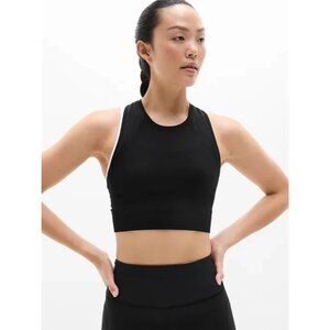New Athleta M Momentum Seamless Flex Ultra Crop Tank Black Medium